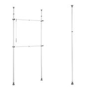 WENKO Système de penderie télescopique Hercules Basic - Système d'ordre réglable, système de porte-vêtements, Acier, 75-120 x 165-300 x 11 cm, Blanc & Barre principale Herkules 165-300 cm