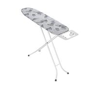 WENKO Table à repasser Base, robuste planche à repasser d'entrée de gamme, appropriée pour le repassage à la vapeur, réglable en hauteur sur plusieurs échelons de 73-90 cm, tube rond de Ø 20 mm en métal peint par poudrage contre la percée de la rouille, surface de repassage de 110 x 30 cm, rembourrage de 5 mm
