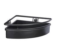 WENKO Tablette d'angle Molinella, tablette avec panier profond pour poser les articles d'hygiène en sécurité, en inox laqué mat avec insert en plastique, (l x H x L) : 30 x 8,5 x 21,5 cm, noir