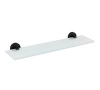 WENKO Tablette Murale en Verre Bosio Black INOX Mat matériel de vissage pour Le Montage Mural Inclus Mat