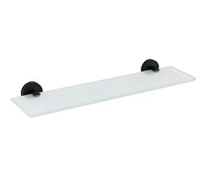 WENKO Tablette Murale en Verre Bosio Black INOX Mat matériel de vissage pour Le Montage Mural Inclus Mat