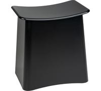 WENKO Tabouret de bain 2en1 Mod. Wing noir mat, tabouret de salle de bain avec sac à linge amovible
