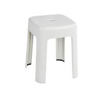 WENKO Tabouret de salle de bains Alaska – Polypropylène 37 x 45,5 x 37 cm – Blanc