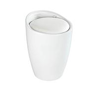 WENKO Tabouret de salle de bain CANDY Panier à linge 20 L Sac collecteur Siège Trieur Boîte WC