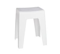 WENKO Tabouret pour salle de bain Kumba blanc - Tabouret, pouf, tabouret de séjour, Support de rangement, Polypropylène très résistant, 38 x 47 x 32 cm, Blanc
