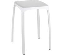 WENKO Tabouret salle de bains, tabouret douche antidérapant, Losani, Capacité 110 kg, Plastique - métal, 29x46x29 cm, blanc