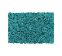 WENKO Tapis de bain Chenille vert - Tapis de bain, tapis de douche, velouté & antidérapant, Polyester, 50 x 80 cm, Vert