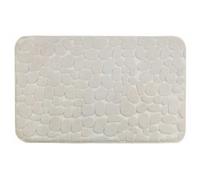 WENKO Tapis de bain Mémoire de forme Pebbles, Tapis salle de bain antidérapant, polyester, 50x80 cm, beige