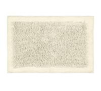 WENKO Tapis de Bain Sidyma - Tapis de Bain 100% Coton Bio certifié - Aspect Shaggy Tendance et Doux - Dessous antidérapant - Lavable jusqu'à 40 °C - L60xP90 cm - Beige