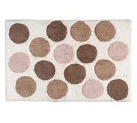 WENKO Tapis de bain Tibet, tapis de douche 100 % coton bio certifié avec motif à gros pois de différentes couleurs, dessous antidérapant, lavable jusqu'à 40 °C, (L x P) : 60 x 90 cm