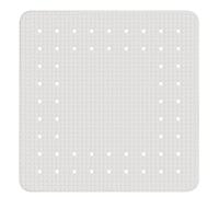 WENKO Tapis de douche Mirasol blanc - Tapis de douche antidérapant avec ventouses, Caoutchouc naturel, 54 x 54 cm, Blanc