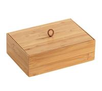 WENKO Boîte avec Couvercle en Bambou Terra L - Boîte de Rangement, Panier de Salle de Bain Capacité: 1.72 l, Bambou, 22 x 7 x 15 cm, Naturel
