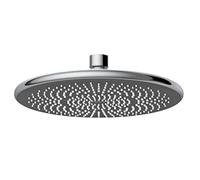 WENKO Tête de Douche Italienne à Effet Pluie | Economiseur d'eau 40% | Raccord Universel | Adapté Chauffe au Eau instantané | Picots anticalcaire | ABS Chromé Noir Brillant | Diam 22,5cm| Chromé Noir