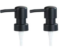 WENKO Tête de pompage de Rechange pour Distributeur de Savon Noir Rond, Pompe à Savon de Rechange pour Distributeur de Savon, en matière synthétique, pour Filetage de ø 28 mm (Lot de 2)