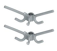 WENKO Triple Crochet Herkules, Lot de 2 pièces - Set de 2, Crochet avec 3 accrochoirs, Plastique (ABS), 29 x 12.5 x 15 cm, Gris