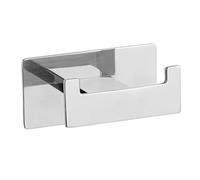 Wenko Turbo-Loc Duo Genova Shine Crochet Mural Décoratif en Acier Inoxydable pour Serviettes Ou Ustensiles de Salle de Bain Fixation sans Perçage (L X H X P) 8,9 X 4,4 X 5,4 cm Brillant Inoxydable