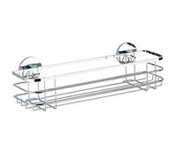 WENKO Maxi étagère en acier inox Etagère de salle de bain Corbeille sans percer Rangement WC douche
