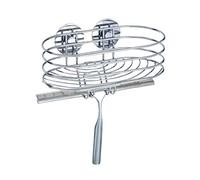 WENKO Turbo-Loc® étagère murale avec raclette - fixer sans percer, Acier, 24 x 27.5 x 13.5 cm, Chromé