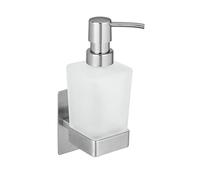 WENKO Turbo-Loc Genova Matte 200 ML Fixation Liquide sans perçage Support en Acier Inoxydable Distributeur de Savon en Verre satiné 6,2 x 19,7 x 9 cm 6,2 x 19,7 x 9 cm