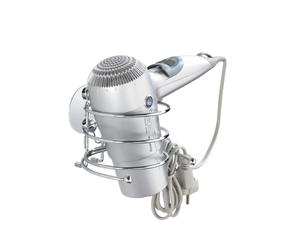 WENKO Turbo-Loc Hair Dryer Cable Holder, Fixing Without Drilling, Steel, Silver