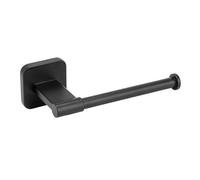 WENKO Turbo-Loc Porte-Papier Toilette Mural Mod Porto Black, Montage Mural sans perçage, vissage en Option, Porte-Rouleau de Rechange pour Un Rouleau sans Couvercle, Acier Inoxydable, Noir