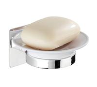WENKO Turbo-Loc® Porte-Savon Quadro - Fixer sans percer de Trous, Plastique (ABS), 11 x 6.5 x 11.5 cm, Chromé