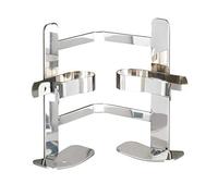 WENKO Turbo-Loc® Porte-shampoing d'angle Duo Clippsy - Fixer sans percer, Acier Inoxydable, 20 x 18 x 13.5 cm, Brillant