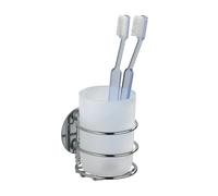 Wenko Turbo-Loc rund Stahl gobelet pour brosses à dents blanc 18779100