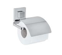 WENKO Vacuum-Loc® dérouleur de papier WC avec couvercle en acier inox Quadro Brillant