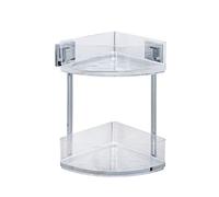 WENKO Vacuum-Loc® étagère d'angle en Acier INOX Quadro 2 Niveaux Brillant