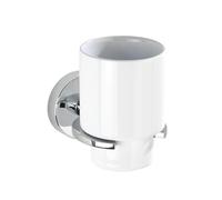 Wenko Porte-gobelet mural Capri Vacuum-Loc® fixation sans perçage, zinc chromé 8 x 10 x 12,5 cm