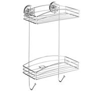 WENKO Vacuum-Loc® étagère Murale à 2 Niveaux 2 Crochets Fixer sans percer Chromé