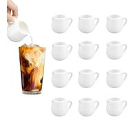 WENLISELL Lot de 12 petits pots à lait en céramique de 60 ml avec poignée, pour la maison, la cuisine, le bureau, le café
