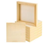 WENLISELL Lot de 4 toiles en bois brut pour peinture, panneaux de bois profond, 30 x 30 cm, panneaux carrés en bois pour dessin, aquarelle, loisirs créatifs