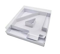WENPACK Boîte à bonbons en carton en forme de chiffre de 31,8 cm pour fraises en pâte à sucre avec couvercle transparent (Blanc, 4)