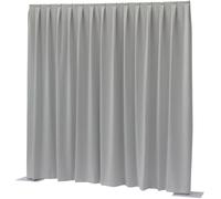 WENTEX P&D Rideau occultant 260 g/m² Gris clair - 330 x 300 cm (L x H) - plissé - Rideaux Pipe & Drape