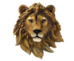 Wenwan Décoration murale tête d'animal,Sculpture décorative,（Lion）