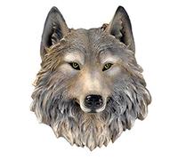 Wenwan Décoration murale tête d'animal,Sculpture décorative,（Loup）