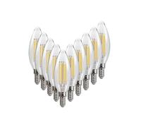 wenwendianzi Ampoule LED C35 E14 E12 E27 220V 110V, Variable 2W 4W 6W, 10 pièces(Warm White,C35_E27 220V_Yes_6W)