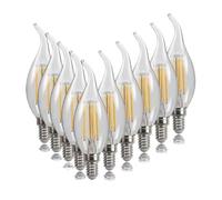 wenwendianzi Ampoule LED C35 E14 E12 E27 220V 110V, Variable 2W 4W 6W, 10 pièces(Warm White,C35L_E14 220V_NO_4W)