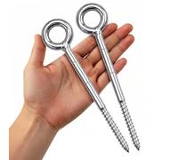 WENXINWIN Lot de 2 vis à œillets, en acier inoxydable, M12 x 160, robustes pour fauteuil suspendu, chaise à bascule, panier suspendu, échafaudage et fixations lourdes
