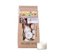 Wenzel Lot de 18 bougies chauffe-plat parfumées à la citronnelle, durée de combustion de 7 h, 100 % cire naturelle, sans huile de palme, sans aluminium, parfum d'ambiance et bougies décoratives pour