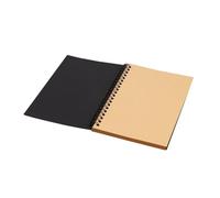 WEOKDFHA Cahier À Spirale Carnet de notes rétro à spirales, carnet croquis, journal intime, dessin, graffiti, papeterie scolaire et bureau(Black-Khaki Inner)