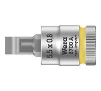 Wera 05003320001 8700 A Fl Douille-Embout pour Vis à fente Zyklop à emmanchement 1/4", Fl 0, 8 x 5, x 28 mm, Jaune
