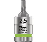 Wera 8740 A Douille-embout Zyklop pour vis à six pans creux, à emmanchement 1/4", 2.5 x 28 mm Quantité:1
