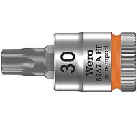 Wera 05003369001 8767 A HF Torx Douille-Embout Zyklop à emmanchement 1/4" avec fonction de retenue, Tx 27 x 28 mm, Orange Vif