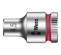 Wera 05003502001 8790 HMA Douille Zyklop à emmanchement 1/4", 4.5 mm, Argent/rouge