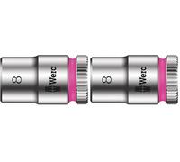 Wera 05003507001 8790 HMA Douille Zyklop à emmanchement 1/4", 8.0 mm, Argent/rose (Lot de 2)