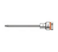 Wera 05003853001 8767 C HF TORX Embouts à douille TORX HF Zyklop à emmanchement 1/2" avec fonction de retenue, TX 30 x 140 mm, Argent/orange
