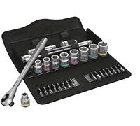 Wera 05004050001 8100 SB 10 Jeu cliquet Zyklop Metal avec carré mâle traversant, à carré 3/8“, système impérial, 29 pièces